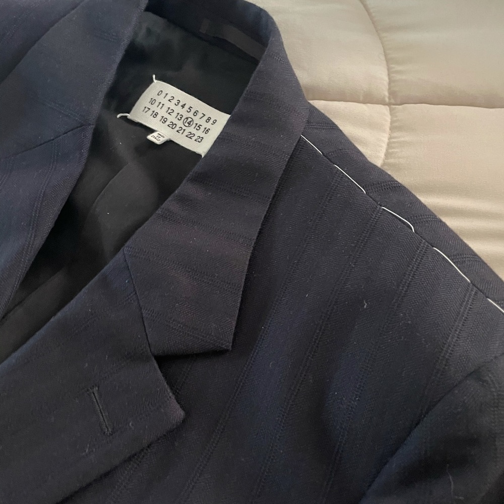 Maison Margiela Mens Pinstripe Wool Cotton Jacket - Picture 3 of 10